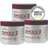 Máscara Nutrahair Shock3 500g Cabelos Danificados 3 Und