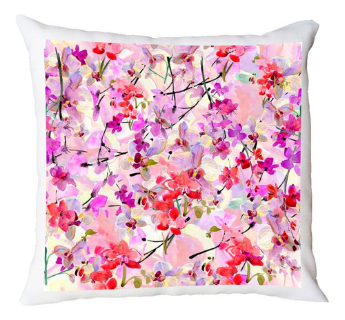 Almohadón Decorativo 40x40 Flores Floreado Funda Lavable