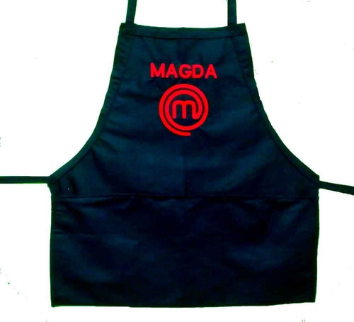 Mandil Delantal Master Chef Cocinero Bolsas Bordado Oferta