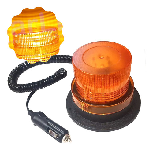 Baliza Led Flash Intermitente Base Imantada Ambar 24v Sirena