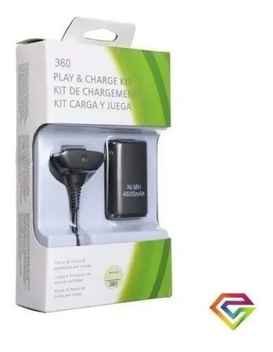 Kit De Carga Juega Xbox 360 Cargador Cable  Batería 4800 Mah
