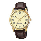 Reloj Casio Café Mtpv-001  Piel - Acero Casual-elegante