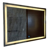 Espejo Luz Led 100x80cm Touch On/ Off Dimmer + Hora Y Temp