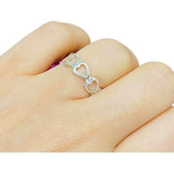 Anillo Corazones Calados Plata 925 Ideal Mujer Novia Ao 421