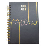  Cuaderno Espiral Tapa Dura Gatito Cute Cat Kawaii Anillado