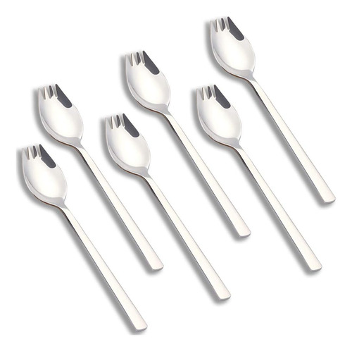 6 Pack Sporks Tenedores Y Cucharas De Acero Inoxidable, Muul