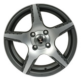 Jogo De Roda De Liga Leve Zuma Wheels Aro 14 3275 Gspm 4x100 Cor Grafite Fosco Diamantado