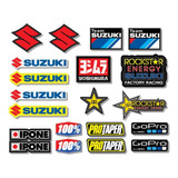 Pack Calcos Stickers Suzuki Moto Atv - No Plancha 20 Unid.