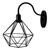 Arandela De Parede Pendente Luminária Aramado Diamante Cor Preto