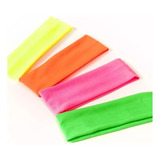 5 Vinchas Elastica De Tela Fluo Neon Varios Colores Cotillon