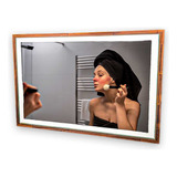 Espelho Retangular Com Led Decorativo Emoldurado 90x60cm