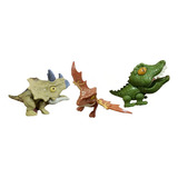 Set 3 Dinosaurio Zaza Citos Mordelones Niños Juguetes Raptor