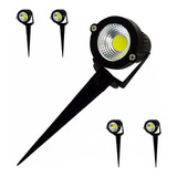 Kit 4 Espetos Jardim Luminária Spot Led Lâmpada Cob 3 Watts