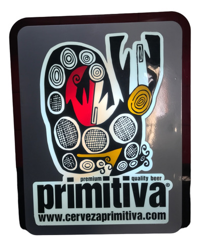 Cartel Publicitario Cerveza Primitiva Acrílico Retroiluminad