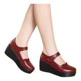 Zapatos De Tacón Alto De Suela Gruesa Para Mujer (6cm) [u]
