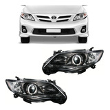 Juego Opticas Tuning P/ Corolla 2011 2012 2013 Negra Con Led