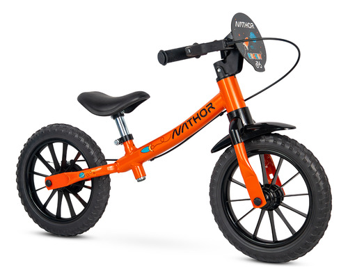 Bicicleta Nathor Balance Bike Rocket - A Partir Dos 2 Anos Cor Laranja