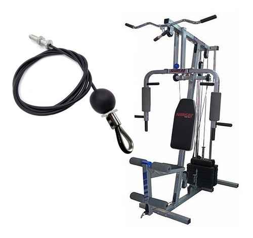 Cable De Acero Forrado Multigimnasio  Semikon 2,50mtrs