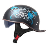 Casco Moto Abierto Para Hombre, Casco Retro Cruiser Chopper