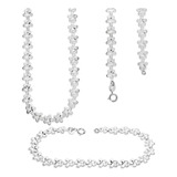 Set Collar Y Pulsera Modelo Maui 45 Cm Y 18.5 Cm Plata .925