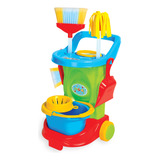 Brinquedo Carrinho Kit Faxina Infantil Mope Colorido Maral