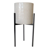 Macetero Pedestal 25x55cm Blanco Bighouse