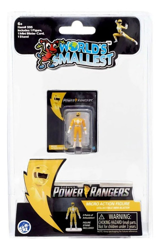 Mini Figura Yellow Ranger Power Rangers Worlds Smallest