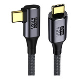 Cable Usb4 Angulado Nfhk De 40 Gbps Con Carga De 100 W Y 8k