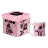 Taza Leo Messi Inter Miami Para Café Con Caja Regalo Fútbol