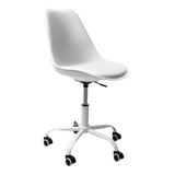 Silla De Escritorio Vanika Eames  Blanca Con Tapizado De Vinilo