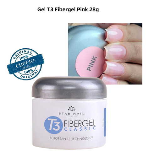 Gel Fibergel T3 Star Nail Pink Pote 28g