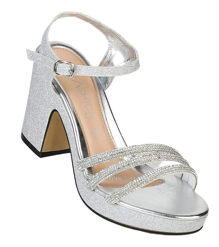Sandalia Vestir Mujer Plata Tacto Piel Stfashion 04203700