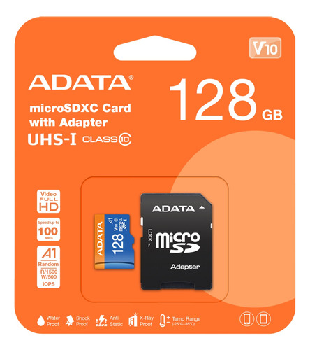 Tarjeta De Memoria Adata Premier Con Adaptador Sd 128gb