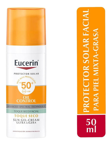 Protector Solar Facial Eucerin, Toque Seco, Control De Aceit