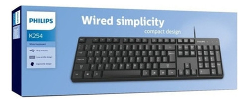 Teclado Qwerty Philips K254 Usb 104 Teclas 1.5m Cable