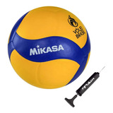 Bola De Vôlei V390w Mikasa + Bomba D Ar Encher Bolas Sortida