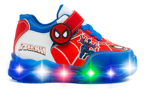 Tenis Con Luces Para Niño Pequeños Pasos Spider-man 15-21.5