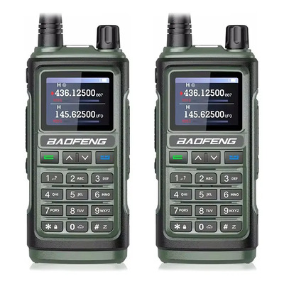 2 Radios Walkie Talkie Baofeng Uv17 Uhf\u002Fvhf 1000 Canales 10km, Radio Bidireccional De Largo Alcance, Cargador USB-C, Verde | Envío gratis