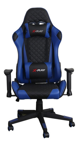 Cadeira Gamer Ergonômica Escritório X-ray - Barata Cor Preto/azul