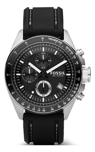 Reloj Fossil Dexter Ch2573ie Goma Negra Deportivo Cronógrafo