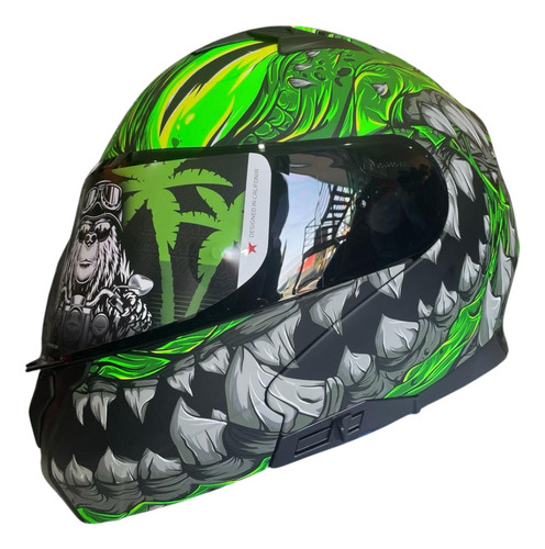 Casco Hax Helmets Amatista Mutant Color Verde  L  