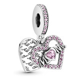 Charm Dije Colgante Pandora Corazon Y Mama Original