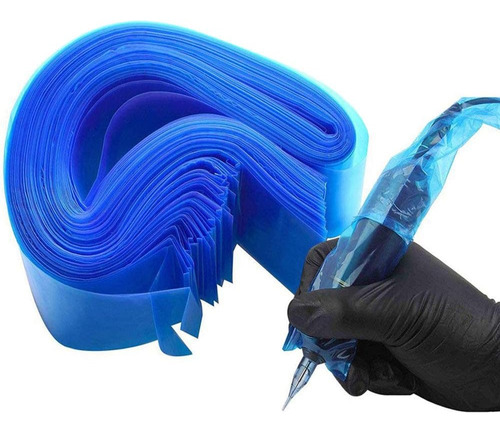 200 Pzs Cubre Clip Cord Tatuaje Tattoo Cubre Cable (azul)