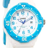 Reloj Casio Modelo Lrw - 200 Bisel Azul Color De La Correa Blanco Color Del Fondo Blanco