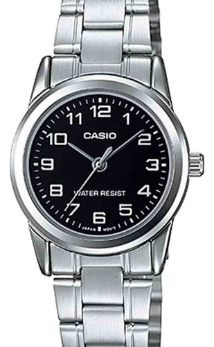 Relogio De Pulso Casio Collect  Ltpv002d1budf Cor Da Correia Prata