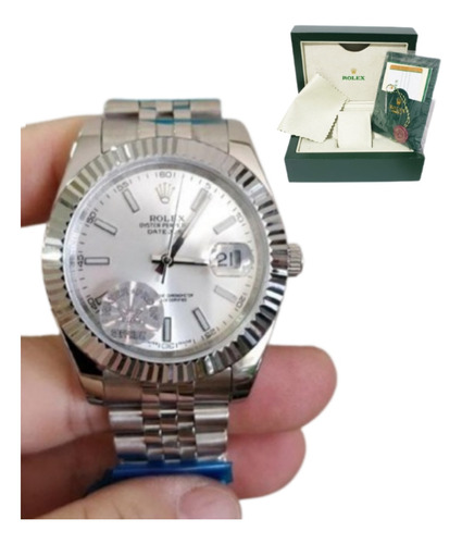 Relógio Rolex Daydate Prata Fundo B. Eta Automático Completo