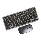 Kit Teclado E Mouse Bluetooth Recarregável Sem Fio P/ Tablet