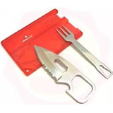 Set Tenedor Cuchillo Tarjeta Camping Supervicencia Tactica