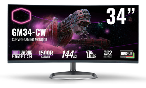 Monitor Gamer Curvo Cooler Master Gm34-cw Lcd 34 , Quad Hd