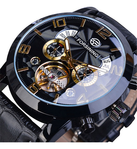 Reloj Forsining Tourbillion Mecánico Y Automático P/hombre